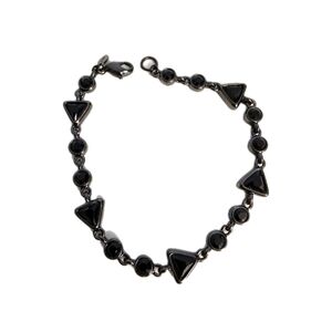 Monet Vintage Gunmetal With Black Rhinestones Bracelet 7.5"